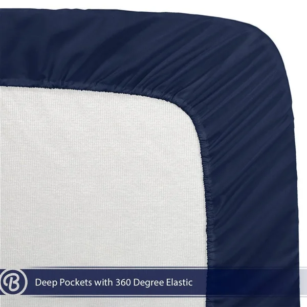 Bare Home Deep Pocket Fitted Sheet & Pillowcase Set, Hypoallergenic - Split King - Plum