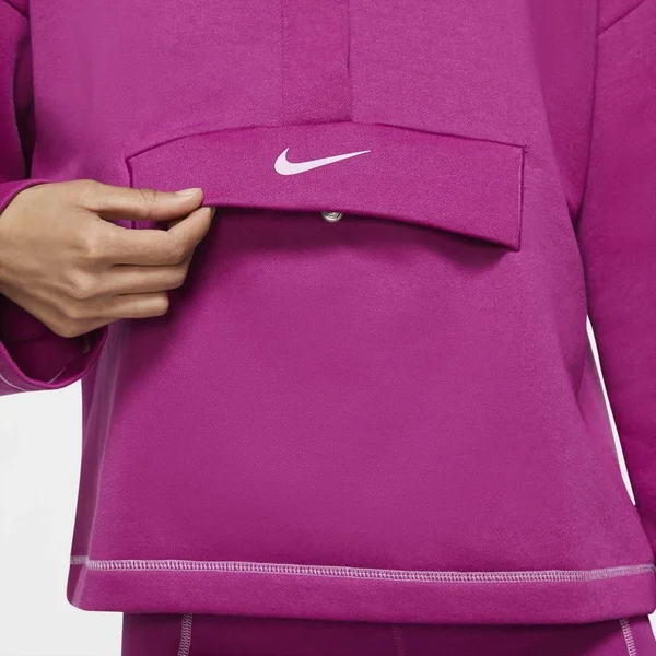 Nike Women's Sportswear Swoosh Quarter-Snap Top CU6637 - Medium, Pink