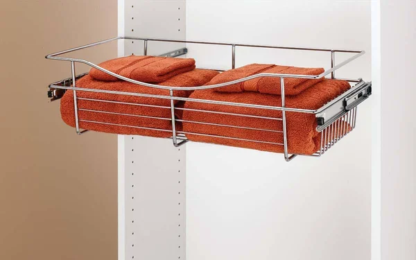 Rev-A-Shelf 24 in. x 7 in. Chrome Closet Pull-Out Basket, Grey