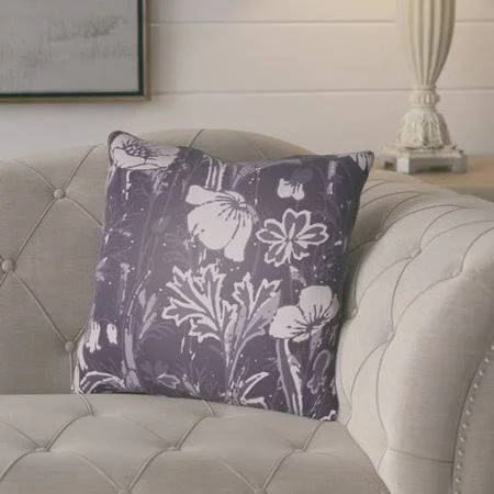 August Grove Teena Floral Throw Pillow, Purple