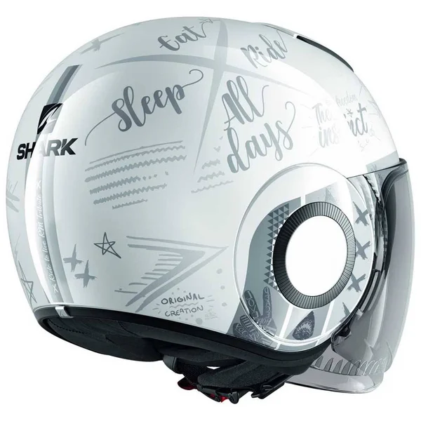 Shark - Helmet Nano Tribute RM White - Silver, Silver - Size S