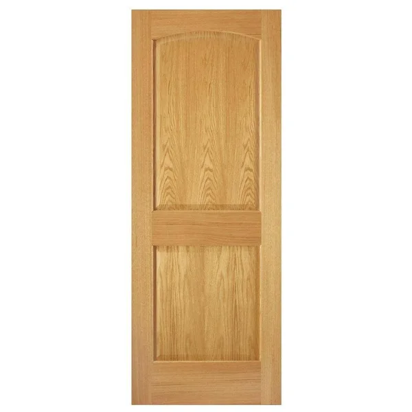 Steves & Sons 32 in. x 80 in. 2-Panel Arch Solid Core Oak Interior Door Slab, Unfinished