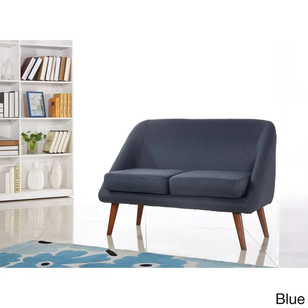 US Pride Furniture Fabric Modern Style Loveseat, Blue