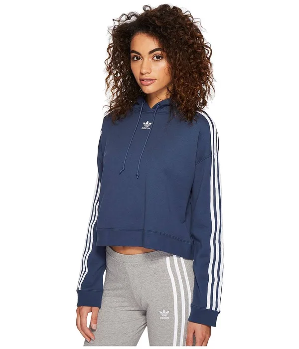 Adidas Womens Blue Cropped Hoodie