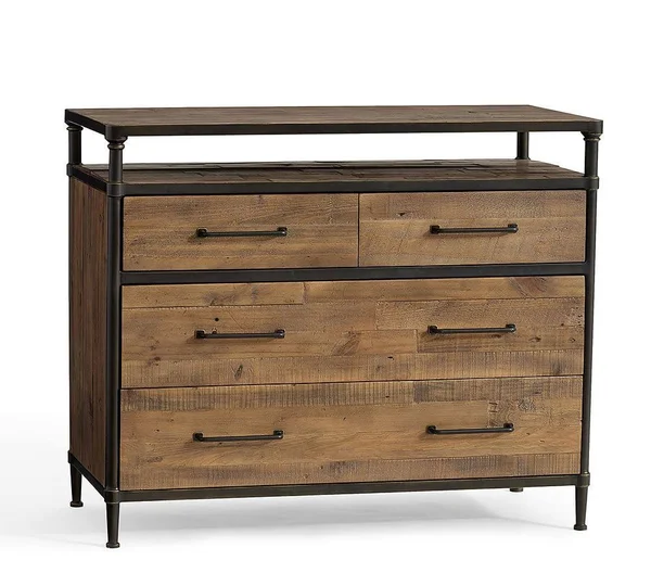 Juno Reclaimed Wood Dresser - Dark Bronze - Dressers - Bedroom Furniture