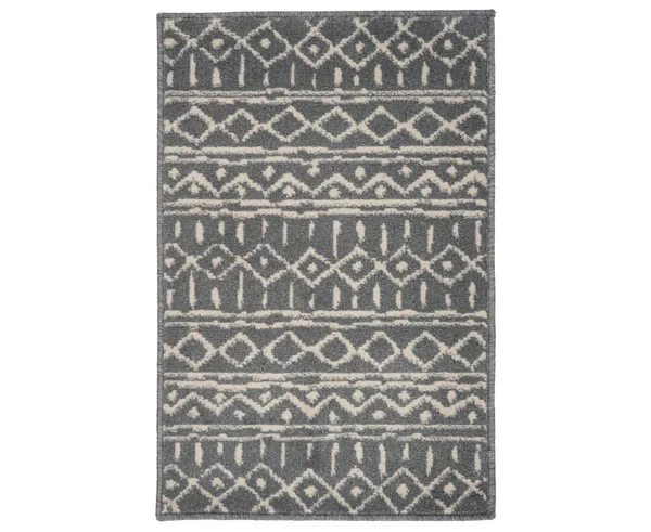 World Rug Gallery Distressed Bohemian Gray 2 ft. x 3 ft. Trellis Rug