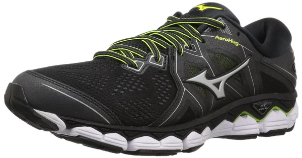 Mizuno Wave Sky 2 Men's Running Shoes, Black/Yellow, Size: 7.5