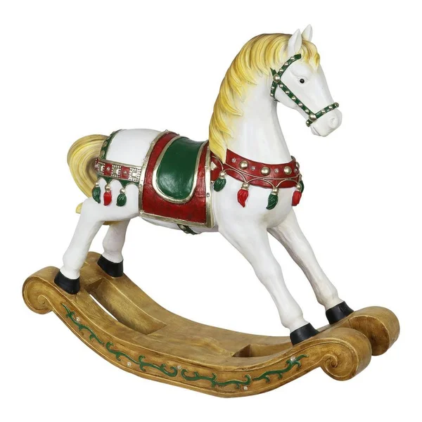 Exhart LED Christmas Rocking Horse with Timer Garden Statue