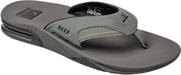 Reef Fanning Flip Flops - Grey/Black - 5