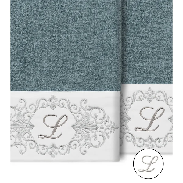 Linum Home Textiles 100% Turkish Cotton Monica 2pc Embellished Hand Towel Set - Size: 16 inch x 30 inch, Brown