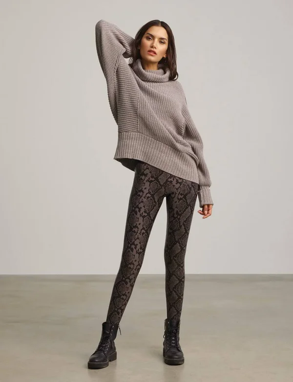Commando Faux Leather Animal Legging - Red - Casual Pants