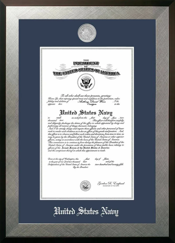 Patriot Frames Navy 11x14 Certificate Honors Frame with Silver Medallion NACHO00211x14x22
