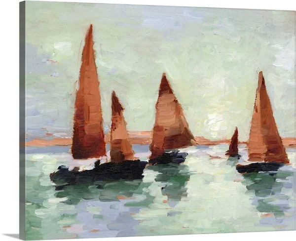 Sunset Harbor II, Canvas Wall Art, 20x16, Great Big Canvas
