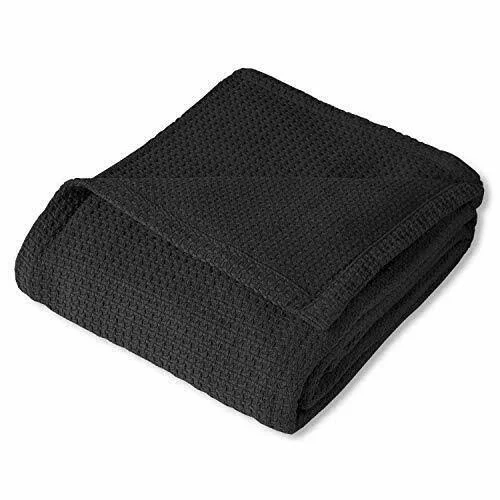 Sweet Home Collection 100% Fine Cotton Blanket Luxurious Basket Weave Stylish Design Soft and Comfortable All Season Warmth, Ful