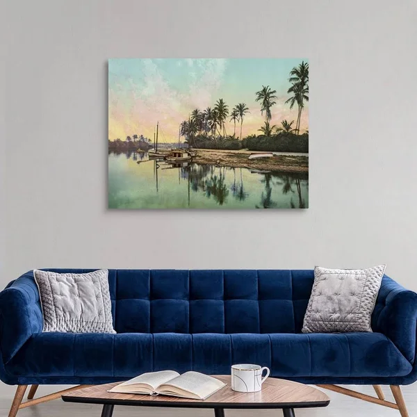 Vintage Photograph of Miami River - Florida, Canvas Wall Art, 48x36, Great Big Canvas