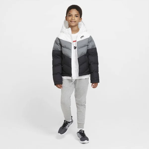 Nike Boys NSW Filled Jacket - White/Smoke Grey/Black/White Size M