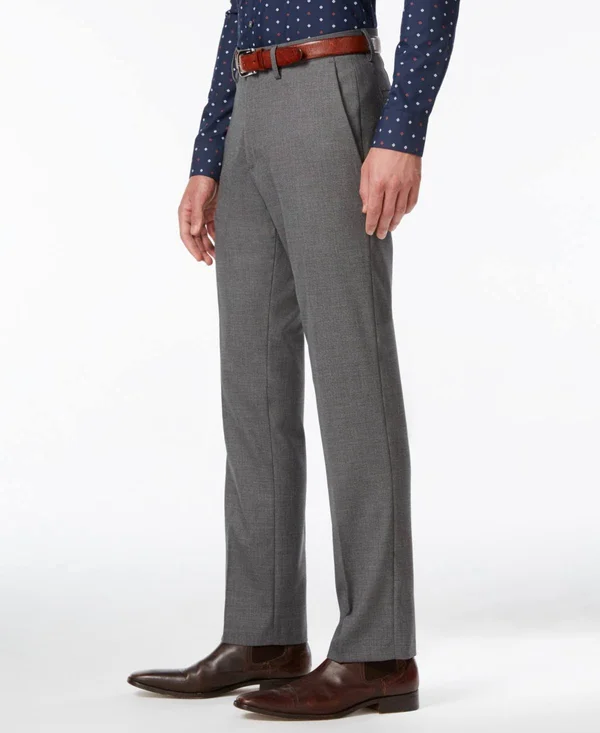 Kenneth Cole Reaction Men's Slim-Fit Stretch Dress Pants - Created for Macy&s - Medium Grey