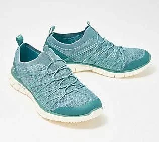 Skechers Stretch-knit Bungee Slip-On Sneakers - Glider Tuneful, Size 6 Medium, Sage