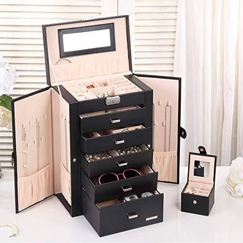 Homde 2 in 1 Huge Jewelry Box/organizer/case with Small Travel Case - Gift for or