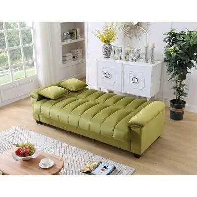 83'' Convertible Storage Sleep Sofa Bed Latitude Run Fabric: Green Velvet