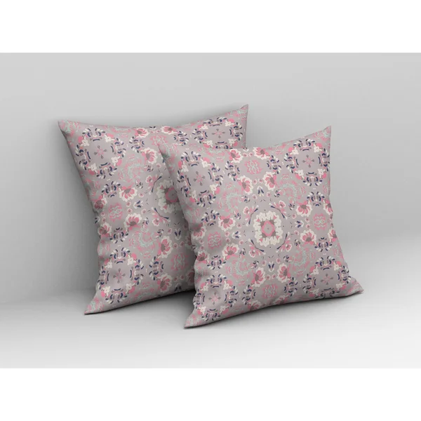 Love and Liberty Suede Zippered Pillow W Insert in Muted Pink 20x22x20x22