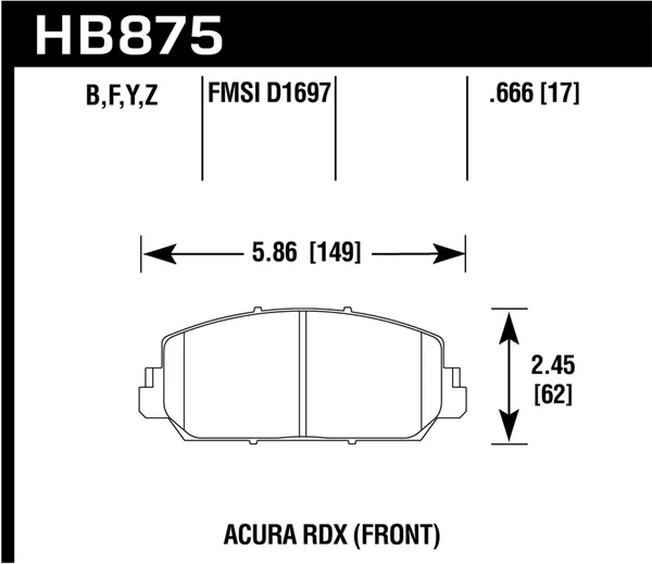 Hawk HB875Z.666 - Hawk Performance Ceramic Brake Pads