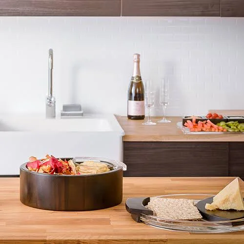 Orrefors Street Cheese Platter - Clear/Brown