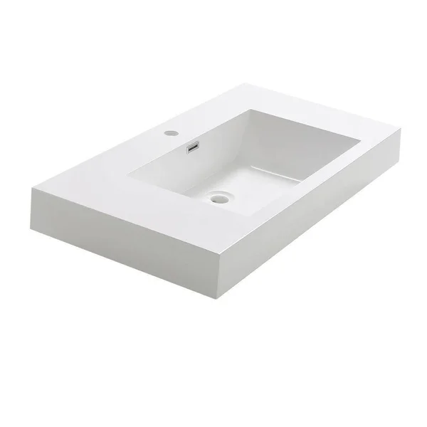 Fresca Senza Valencia 40&& Rectangular Drop-In Bathroom Sink with Overflow