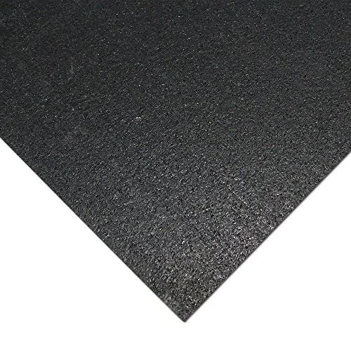 Rubber Cal Elliptical Mat Heavy-Duty Rubber Mat - Black, 3/16-Inch x 4ft x 6.5ft