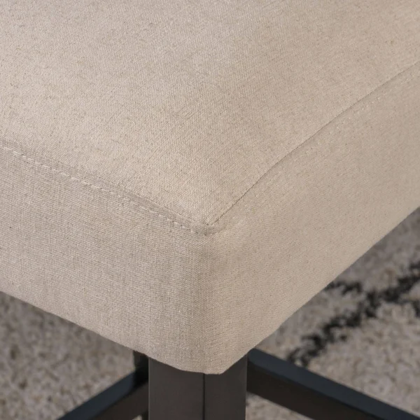 Set of 2 Ivory and Black Contemporary Bar Stools 45x22