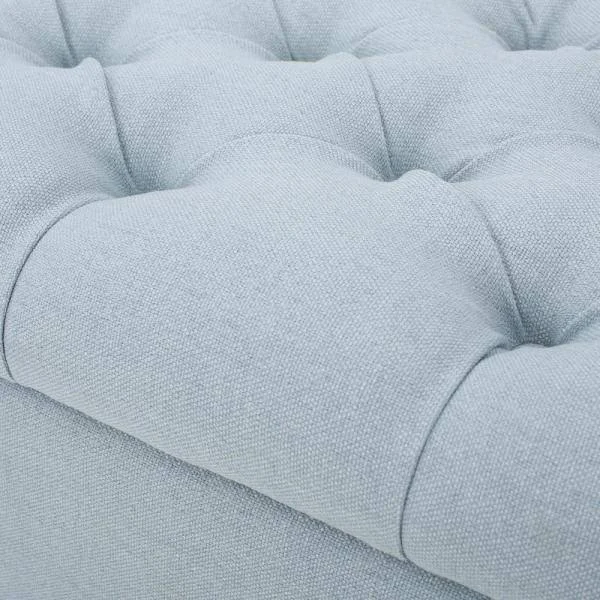 Noble House Ottilie Light Sky Blue Fabric Storage Bench