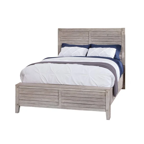 American Woodcrafters 2810-66PAN Aurora Whitewashed King Panel Bed