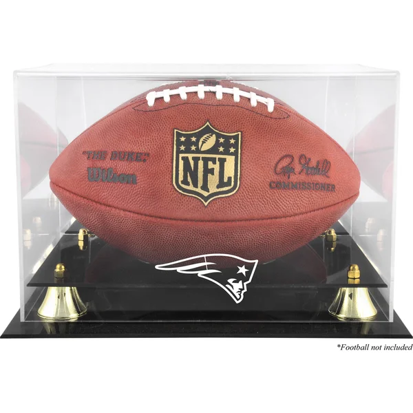 New England Patriots Golden Classic Team Logo Football Display Case