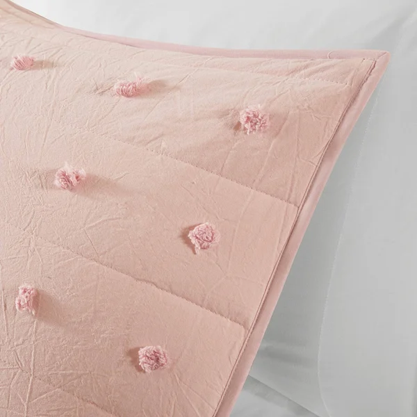 Urban Habitat Brooklyn Cotton Jacquard Coverlet Set Pink Full/Queen