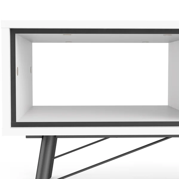 Tvilum Ry 1 Drawer Coffee Table, White Matte/Black