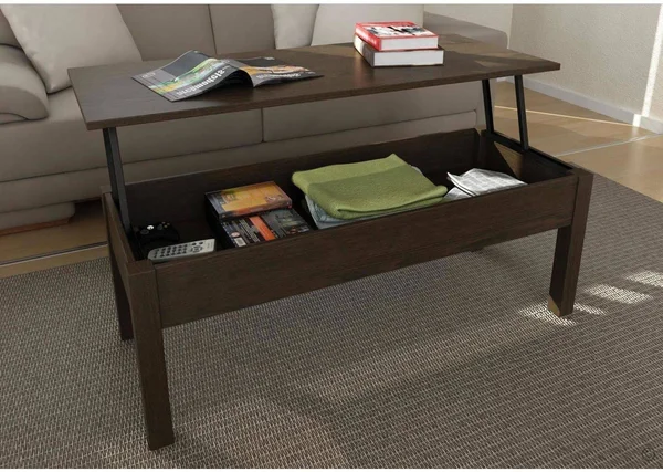 Mainstays Coffee Table Modern Lift-Top Storage Desk Snacks Crafts 38x18 X18 inch Espresso