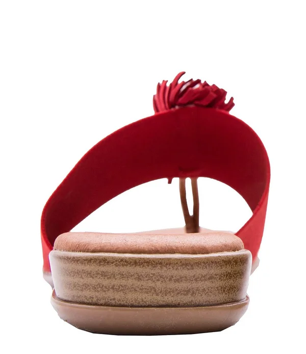 Andre Assous Novalee Fringe Thong Sandals - Red 5M
