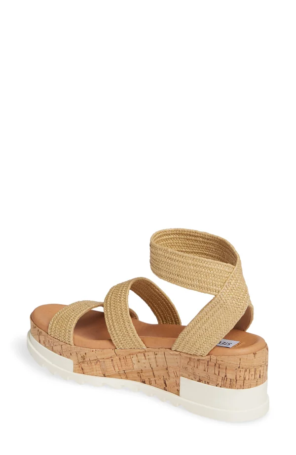 Steve Madden Womens Bandi Natural/Raffia Sandal - 7.5