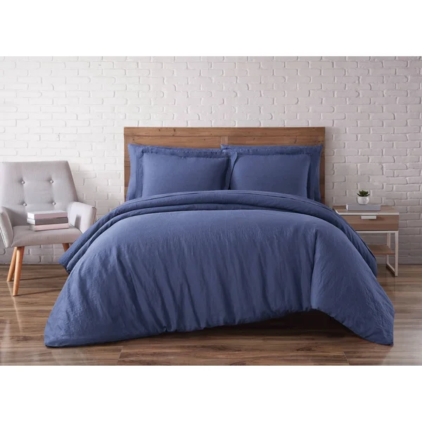 Brooklyn Loom Linen Duvet Set White Full/Queen