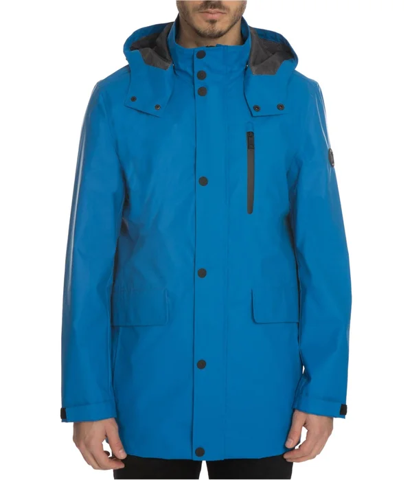 Nautica Mens Slicker Raincoat, Blue, Large