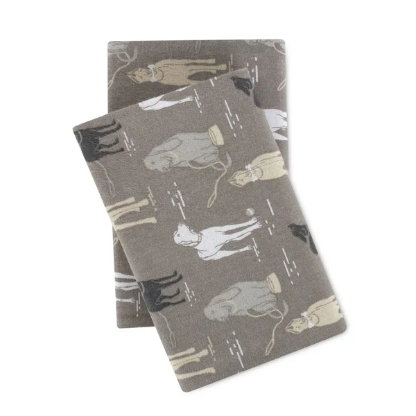 Modernist Flannel Dog King Sheet Set