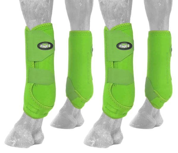 Tough-1 Extreme Vented Sport Boots - Set of 4, Green