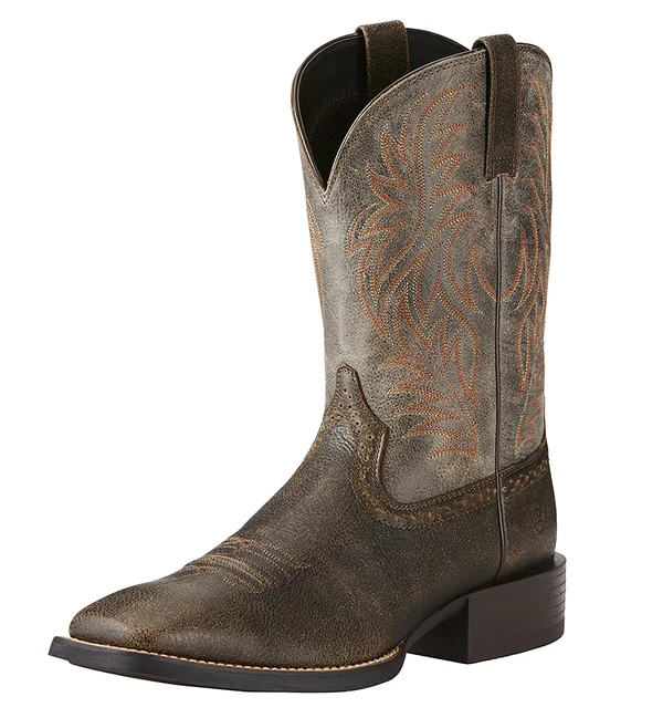 Ariat Sport Western Wide Square Toe 9.5 Men's Brown