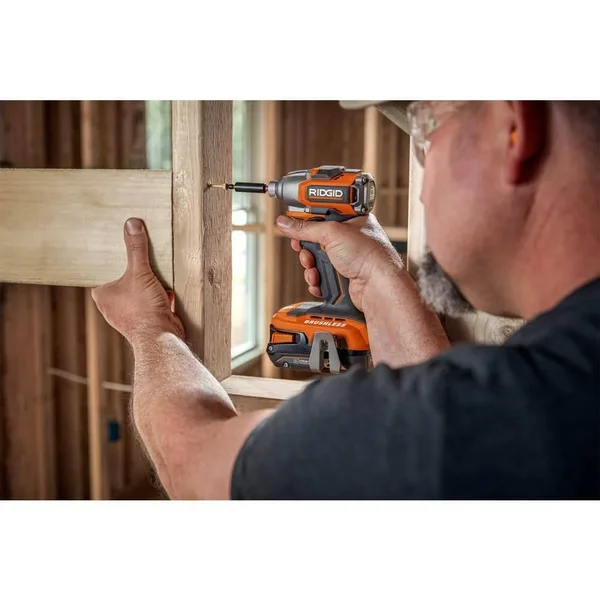 Ridgid 18-Volt Lithium-Ion Brushless Cordless Subcompact Impact Driver Kit with (1) 2.0 Ah battery, Charger, and Bag