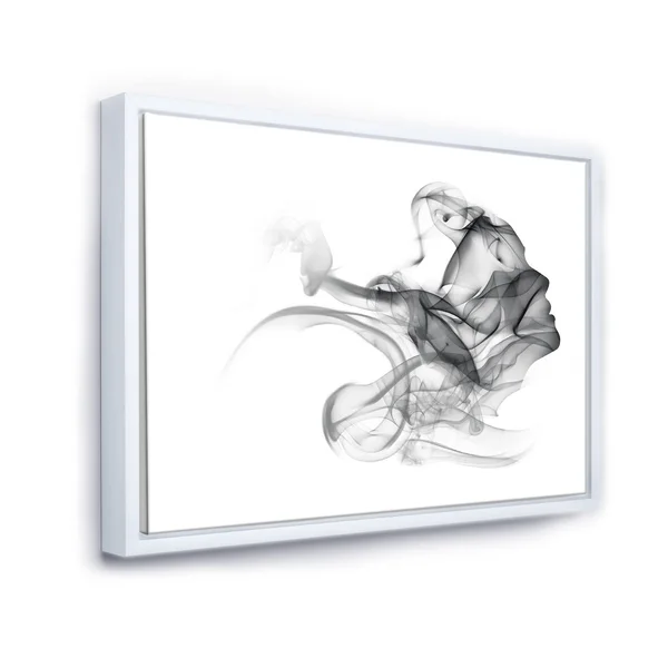 Designart & Woman and Smoke Double Exposure & Portrait Framed Canvas Art Print - Size: 46 inch x 36 inch