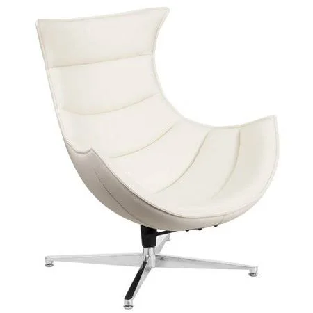 Symple Stuff Wyndham Swivel Lounge Chair Color: White