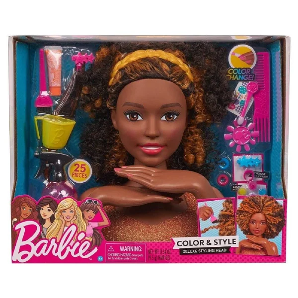 Barbie Color & Style Deluxe Styling Head - Curly Hair - Black