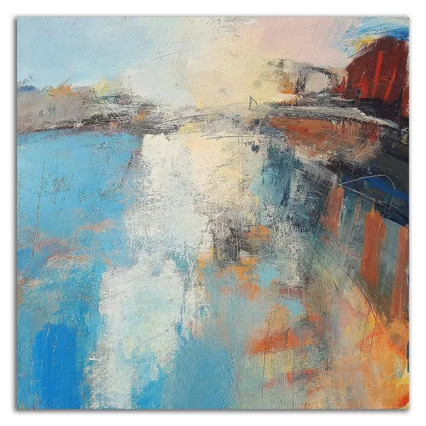 Tangletown Fine Art 24x22 x 24x22 Harbour Light by Andrew Kinmont Print on Canvas