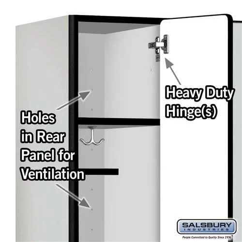 Salsbury Industries Designer Wood Locker - Single Tier - 3 Wide - 5 Feet High - 18 Inches Deep - Black per ea