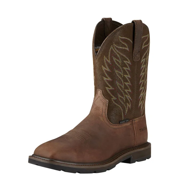 Ariat 10021108 Men's Groundbreaker Wide Square Steel Toe Brown 9.5, D
